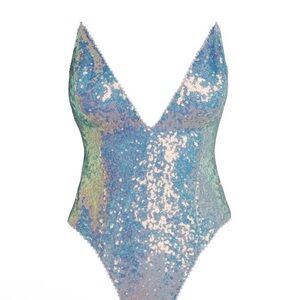 Sequin V-Neck Bodysuit
